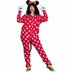 AMSCAN Adult Zipster Red Polka Dot Minnie Mouse One Piece Costume - Disney -Amscan Shop P889512 02