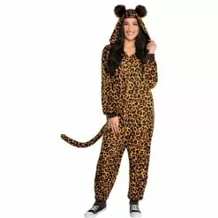 Adult Zipster Leopard Print One-Piece Costume