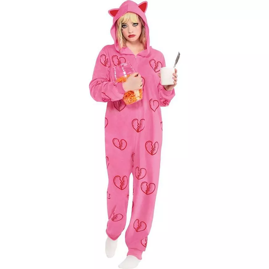 AMSCAN Adult Heart Break Onesie Harley Quinn Costume - Birds Of Prey 3 AMSCAN Adult Heart Break Onesie Harley Quinn Costume - Birds Of Prey