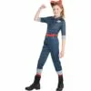AMSCAN Child Rosie The Riveter Denim Jumpsuit Costume -Amscan Shop P889787