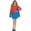 Adult Long-Sleeve Wonder Woman Dress With Cape