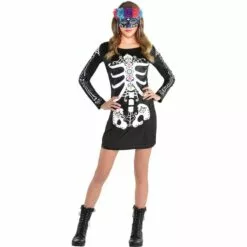 Adult Neon Day Of The Dead Dress