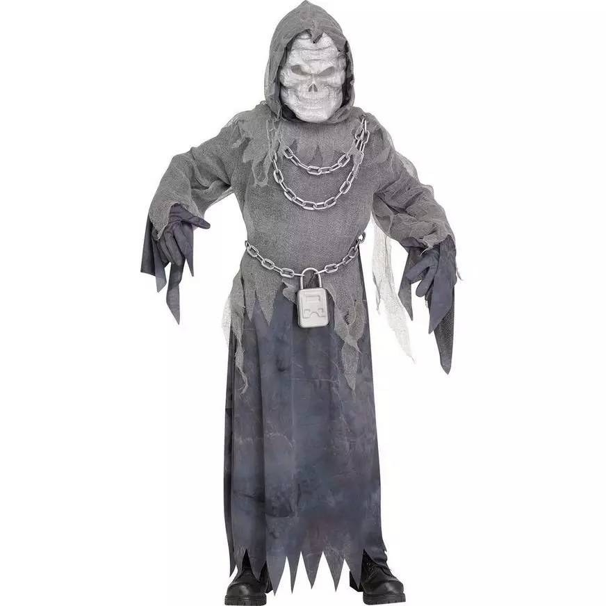 Child Chained Ghost Costume With Sound Effect 3 Child Chained Ghost Costume With Sound Effect