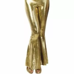 AMSCAN Metallic Gold 70s Bell Bottom Pants For Adults