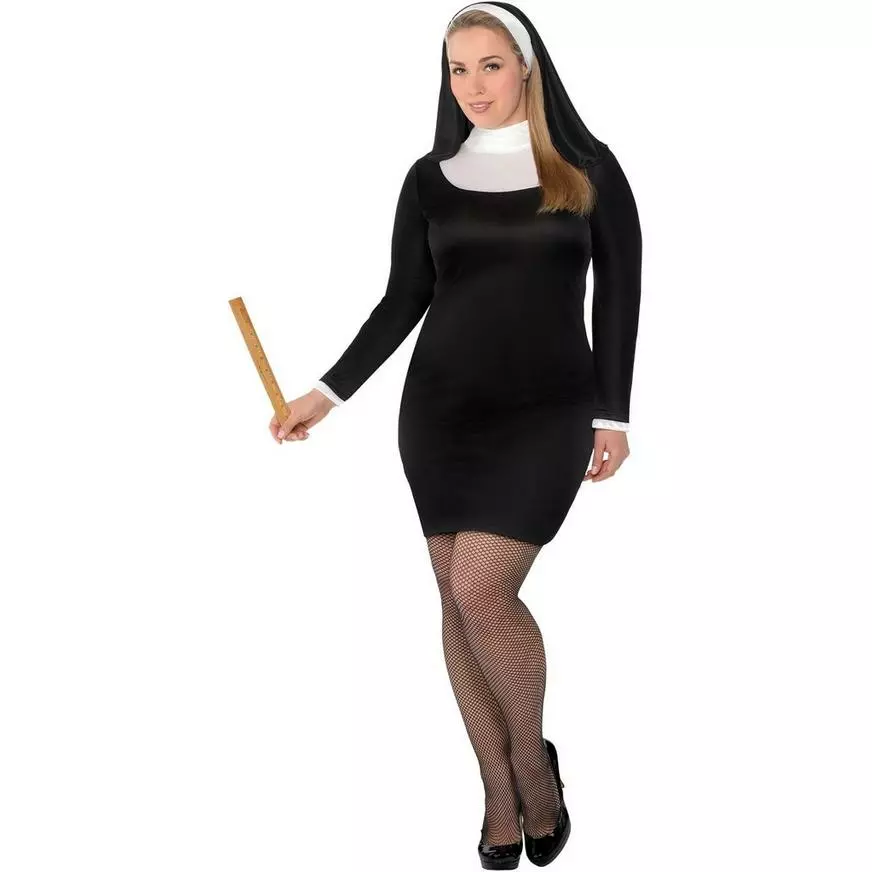 Adult Blessed Babe Nun Costume - Plus Size 3 Adult Blessed Babe Nun Costume - Plus Size