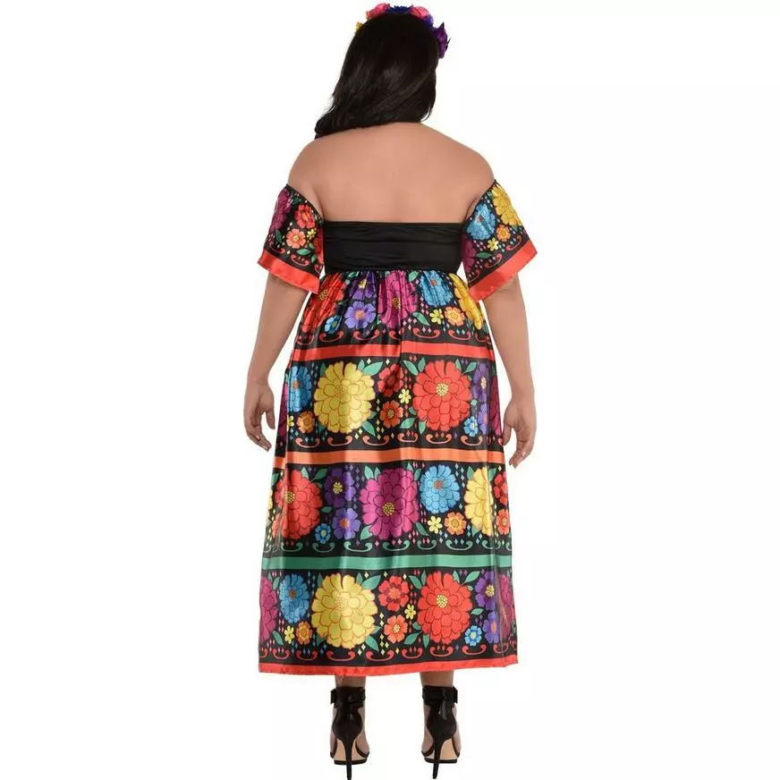 AMSCAN Sugar Skull Beauty Plus Size Costume For Adults - Day Of The Dead 4 AMSCAN Sugar Skull Beauty Plus Size Costume For Adults - Day Of The Dead - Image 2