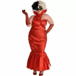 AMSCAN Adult Cruella Red Ball Dress Plus Size Costume - Disney Cruella