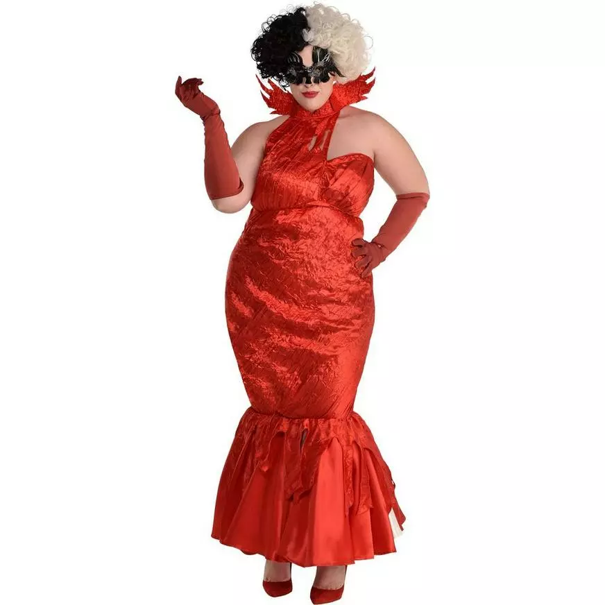 AMSCAN Adult Cruella Red Ball Dress Plus Size Costume - Disney Cruella 3 AMSCAN Adult Cruella Red Ball Dress Plus Size Costume - Disney Cruella