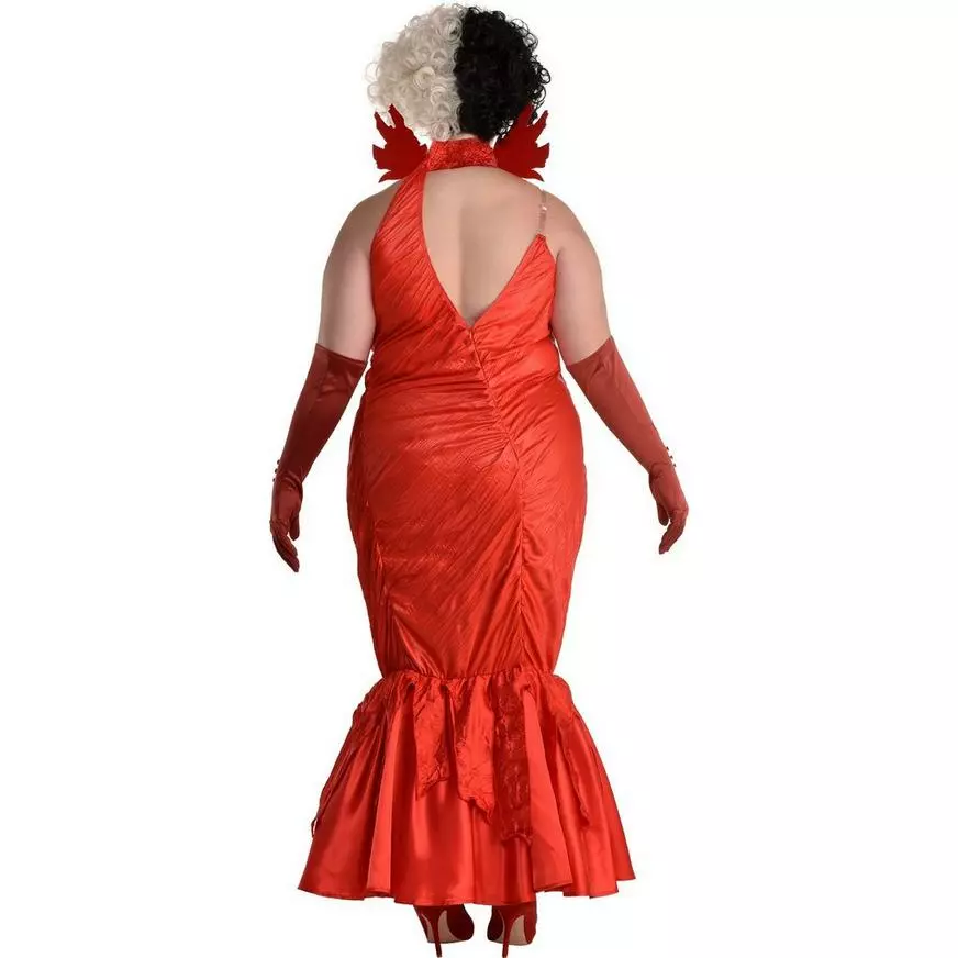 AMSCAN Adult Cruella Red Ball Dress Plus Size Costume - Disney Cruella 4 AMSCAN Adult Cruella Red Ball Dress Plus Size Costume - Disney Cruella - Image 2