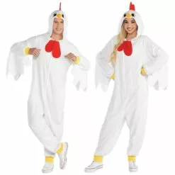 AMSCAN Adult Chicken One Piece Zipster Costume