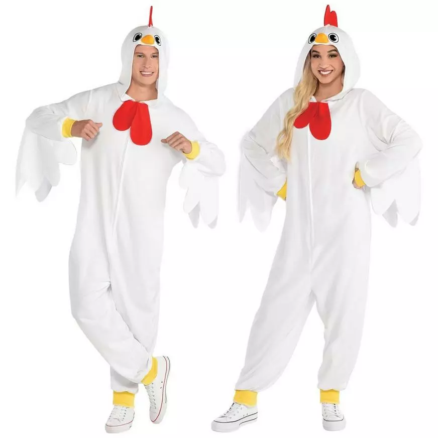 AMSCAN Adult Chicken One Piece Zipster Costume 3 AMSCAN Adult Chicken One Piece Zipster Costume