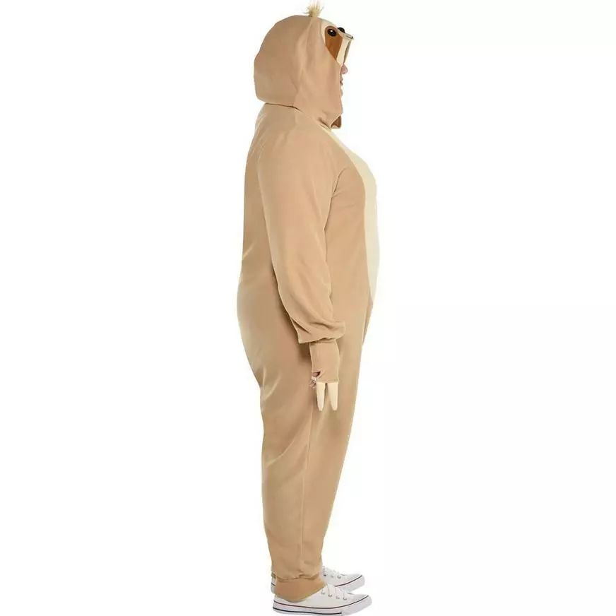 AMSCAN Adult Sloth One Piece Zipster Costume - Plus Size 5 AMSCAN Adult Sloth One Piece Zipster Costume - Plus Size - Image 3