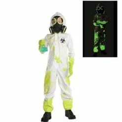 AMSCAN Kids' Radioactive Hazmat Suit Glow-in-the-Dark Costume