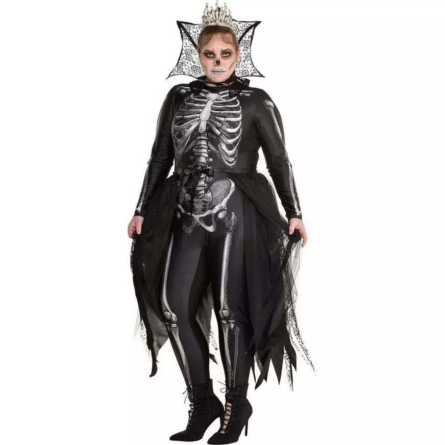 AMSCAN Adult Gothic Skeleton Queen Costume - Plus Size 3 AMSCAN Adult Gothic Skeleton Queen Costume - Plus Size