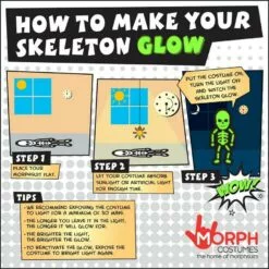 Glow-in-the-Dark Skeleton Morphsuit Costume For Kids 11 Glow-in-the-Dark Skeleton Morphsuit Costume For Kids -Amscan Shop P923275 04