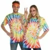 AMSCAN 60s Rainbow Spiral Tie Dye T-Shirt For Adults 2 AMSCAN 60s Rainbow Spiral Tie Dye T-Shirt For Adults -Amscan Shop P923283