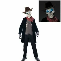 Light-Up Extreme Undead Zombie Cowboy Costume For KidsĀ