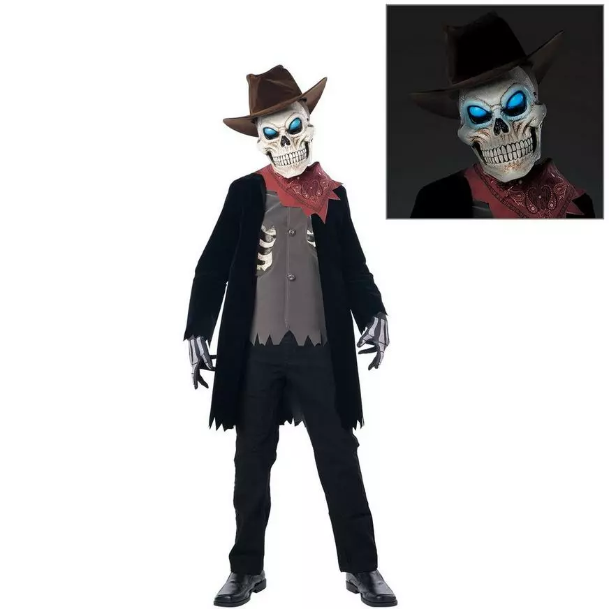 Light-Up Extreme Undead Zombie Cowboy Costume For Kids 3 Light-Up Extreme Undead Zombie Cowboy Costume For Kids