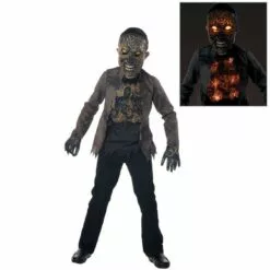 Kids' Light-Up Extreme Scorched Zombie Deluxe Costume 