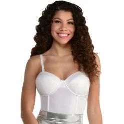 AMSCAN White Sleek Corset For Adults With Removable Straps