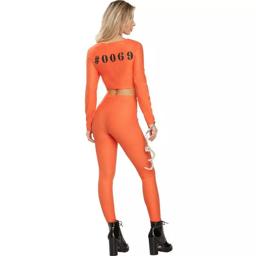 Adult Orange Inmate #69 Prisoner Costume 4 Adult Orange Inmate #69 Prisoner Costume - Image 2