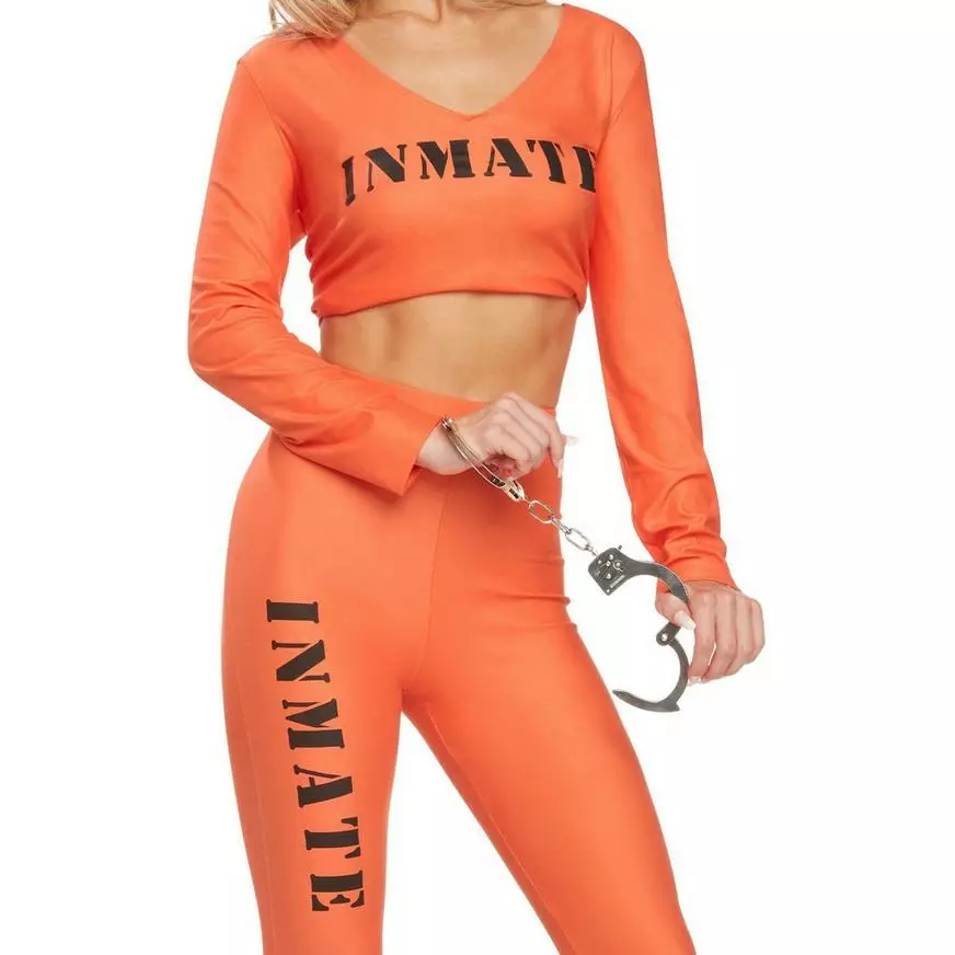 Adult Orange Inmate #69 Prisoner Costume 5 Adult Orange Inmate #69 Prisoner Costume - Image 3