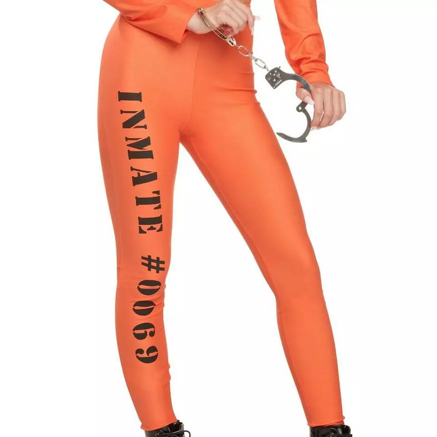 Adult Orange Inmate #69 Prisoner Costume 6 Adult Orange Inmate #69 Prisoner Costume - Image 4