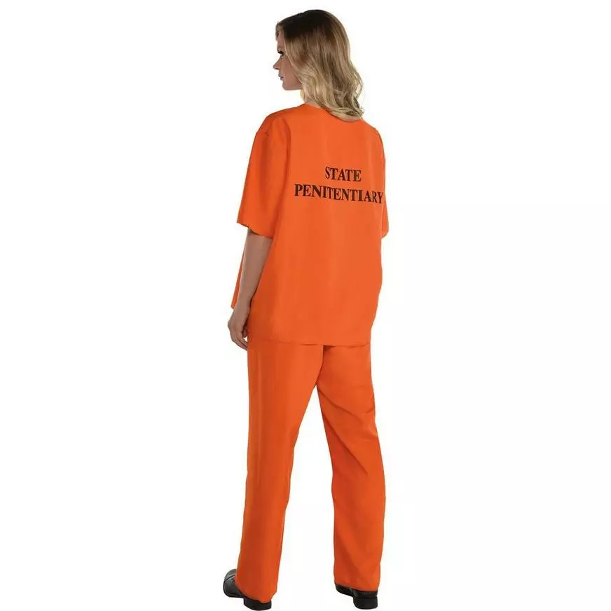 Women's Orange Prisoner Costume 4 Women's Orange Prisoner Costume - Image 2
