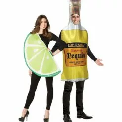 Tequila Bottle & Lime Slice Couples Costumes For Adults 