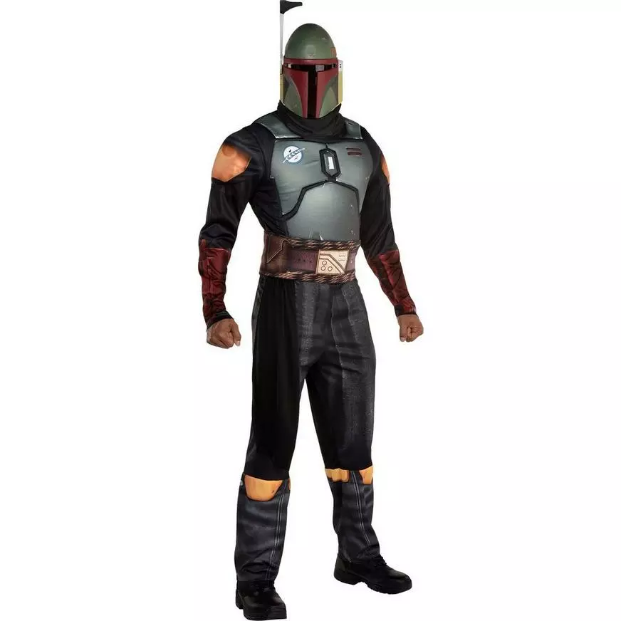 AMSCAN Adult Boba Fett Deluxe Muscle Costume - The Mandalorian 3 AMSCAN Adult Boba Fett Deluxe Muscle Costume - The Mandalorian