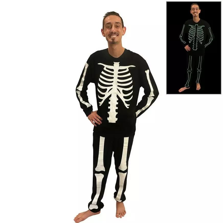 Glow-in-the-Dark Skeleton Pajamas For Men 3 Glow-in-the-Dark Skeleton Pajamas For Men