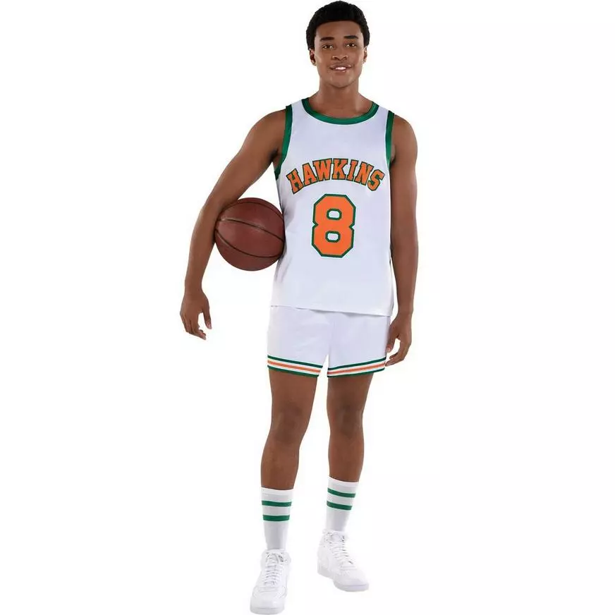 Adult Lucas Hawkins High Basketball Costume - Stranger Things 4 3 Adult Lucas Hawkins High Basketball Costume - Stranger Things 4