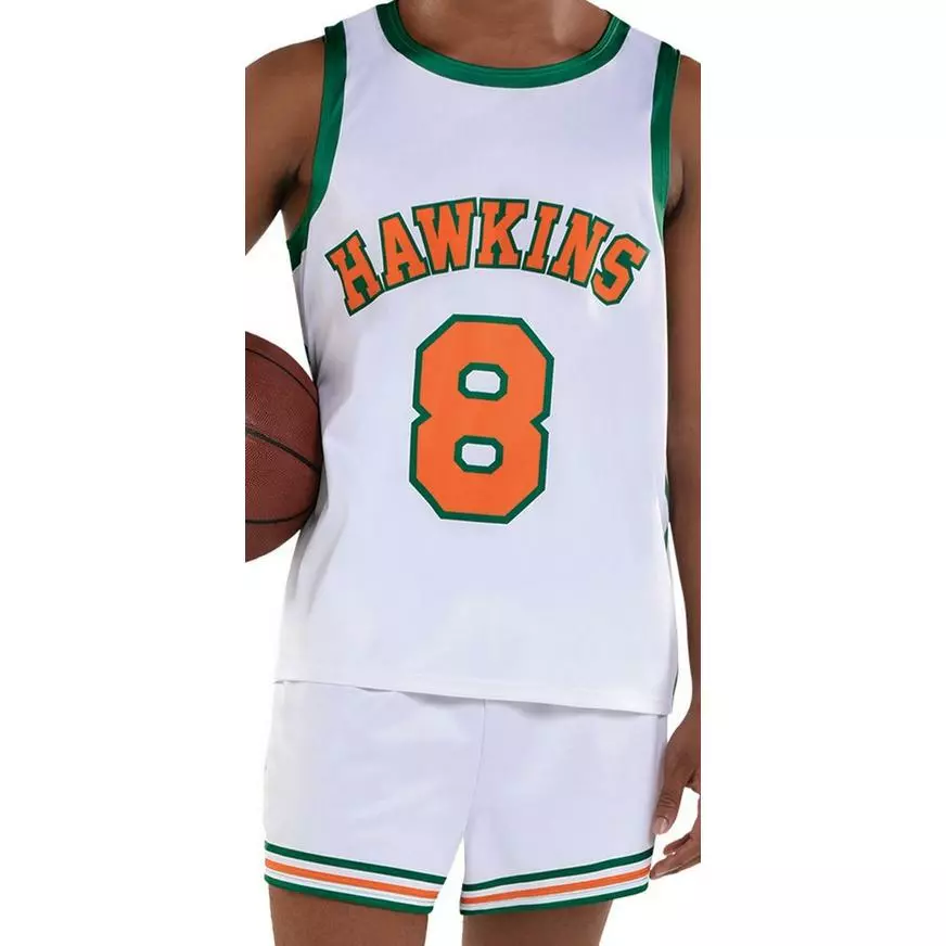 Adult Lucas Hawkins High Basketball Costume - Stranger Things 4 4 Adult Lucas Hawkins High Basketball Costume - Stranger Things 4 - Image 2