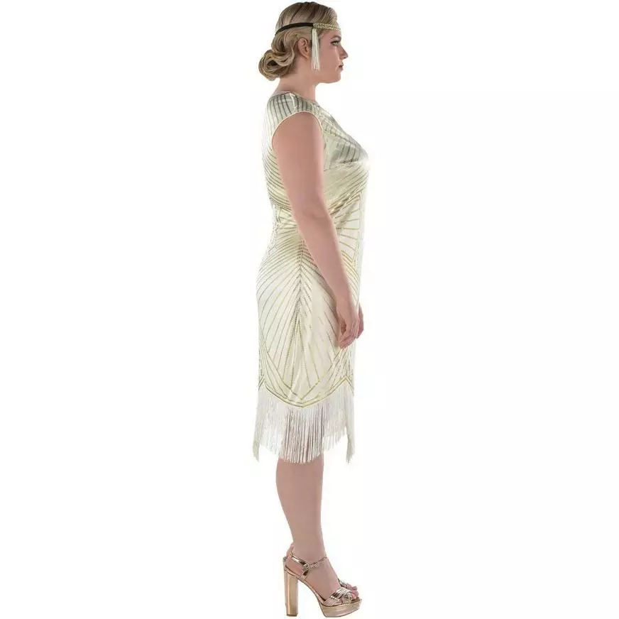 Adult Flirty Flapper Plus Size Costume 6 Adult Flirty Flapper Plus Size Costume - Image 4