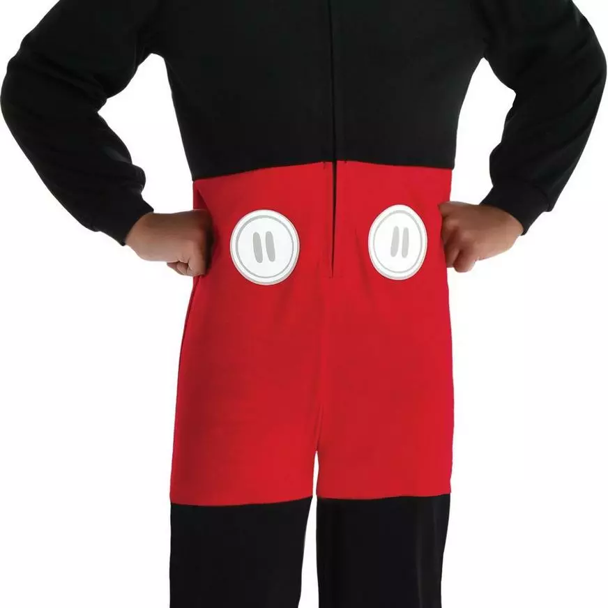 AMSCAN Kids' Classic Mickey Mouse One Piece Zipster Costume - Disney 5 AMSCAN Kids' Classic Mickey Mouse One Piece Zipster Costume - Disney - Image 3