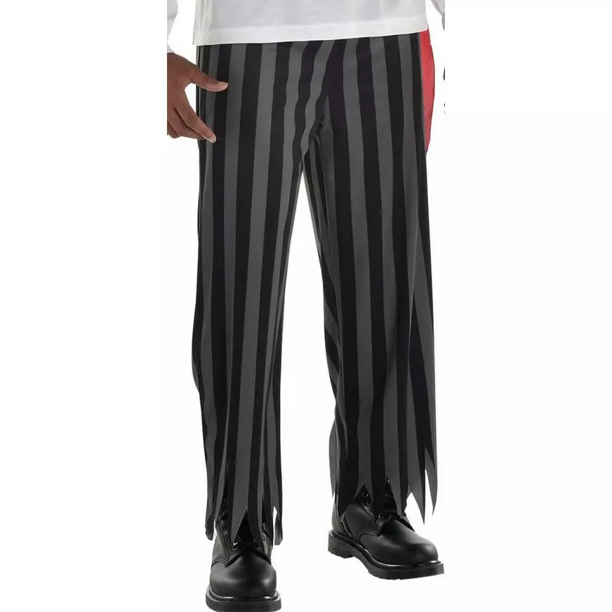 Adult Black & Gray Striped Pirate Pants 3 Adult Black & Gray Striped Pirate Pants