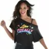 Adult Totally 80s Off Shoulder T-Shirt 2 Adult Totally 80s Off Shoulder T-Shirt -Amscan Shop P942171