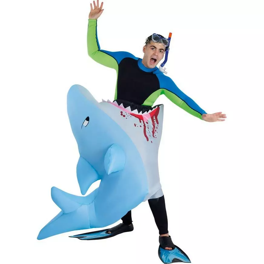 Adult Inflatable Man-Eating Shark Costume 3 Adult Inflatable Man-Eating Shark Costume