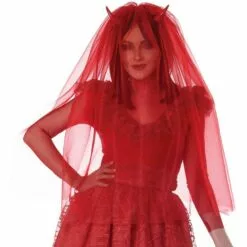 Adult Red Bride From Hell Costume 9 Adult Red Bride From Hell Costume -Amscan Shop P942710 02