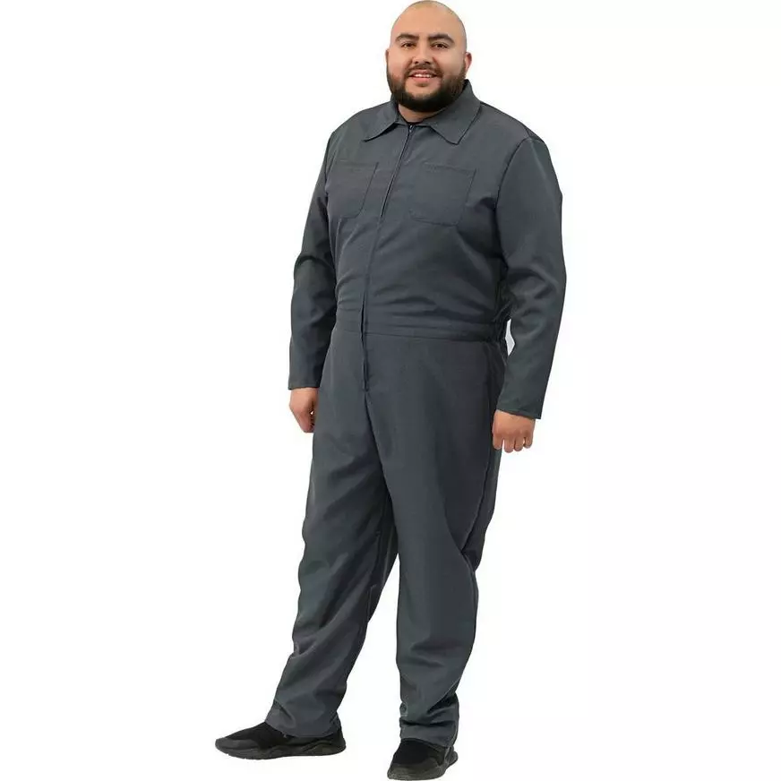 Adult Gray Plus Size Mechanic Coverall Jumpsuit 3 Adult Gray Plus Size Mechanic Coverall Jumpsuit